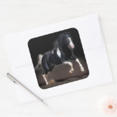 Horse portret VIII Vierkante Sticker (Envelop)