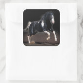 Horse portret VIII Vierkante Sticker (Tas)