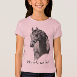 HORSE: POTLOOD: HORSE-CRAZY: GIRL T-SHIRT