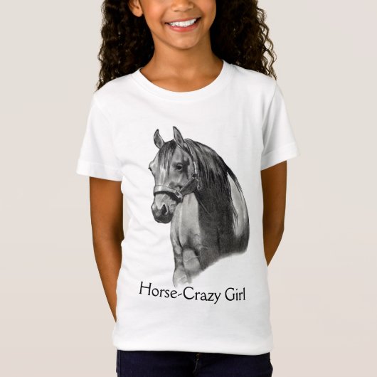 HORSE: POTLOOD: HORSE-CRAZY: GIRL T-SHIRT (Voorkant)