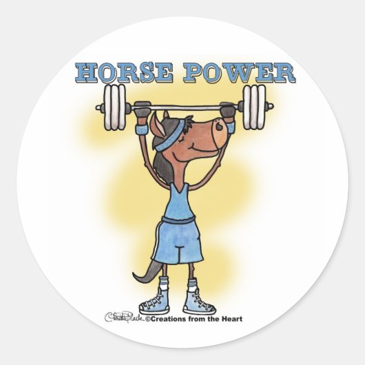 Horse Power Ronde Sticker (Voorkant)