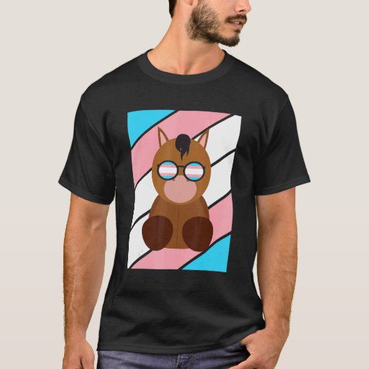 Horse Pride Transgender Flag LGBTQ Proud Ally Prid T-shirt (Voorkant)