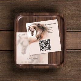Horse QR Code Square Business Card Vierkante Visitekaartje