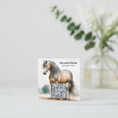 Horse QR Code Square Visitekaartje (Staand voorkant)