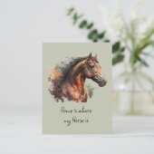 Horse Quote Waterverf Aangepaste foto rijden Briefkaart (Staand voorkant)