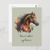 Horse Quote Waterverf Aangepaste foto rijden Briefkaart (Voorkant / Achterkant)