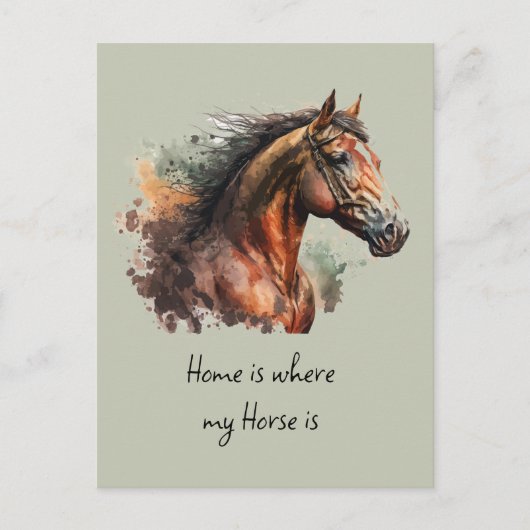 Horse Quote Waterverf Aangepaste foto rijden Briefkaart (Voorkant)