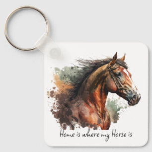 Horse Quote Waterverf Aangepaste foto rijden Sleutelhanger