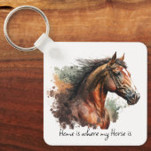 Horse Quote Waterverf Aangepaste foto rijden Sleutelhanger (Voorkant)