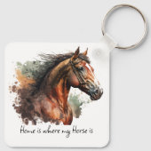 Horse Quote Waterverf Aangepaste foto rijden Sleutelhanger (Achterkant)