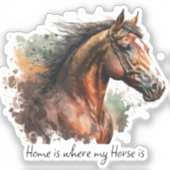 Horse Quote Waterverf Aangepaste foto rijden Sticker (Voorkant)
