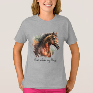 Horse Quote Waterverf Aangepaste foto rijden T-shirt
