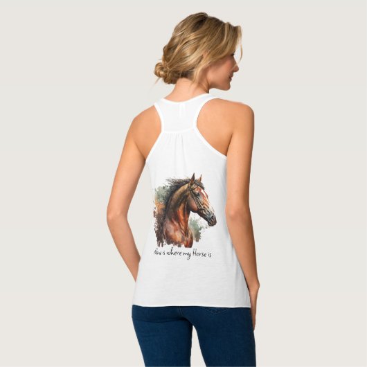 Horse Quote Waterverf Aangepaste foto rijden Tanktop (Volledige Achterkant)
