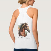 Horse Quote Waterverf Aangepaste foto rijden Tanktop (Achterkant)