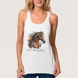 Horse Quote Waterverf Aangepaste foto rijden Tanktop