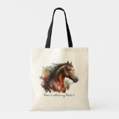 Horse Quote Waterverf Aangepaste foto rijden Tote Bag (Achterkant)
