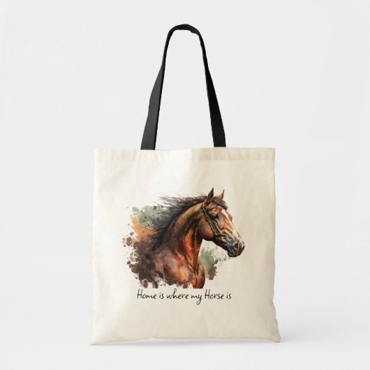Horse Quote Waterverf Aangepaste foto rijden Tote Bag (Voorkant)