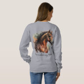Horse Quote Waterverf Aangepaste foto rijden Trui (Achterkant volledig)