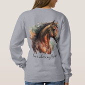 Horse Quote Waterverf Aangepaste foto rijden Trui (Achterkant)