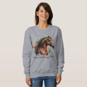 Horse Quote Waterverf Aangepaste foto rijden Trui (Voorkant volledig)