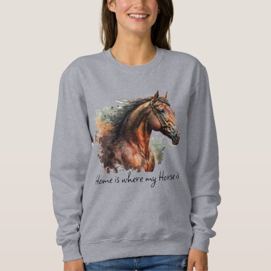 Horse Quote Waterverf Aangepaste foto rijden Trui (Voorkant)