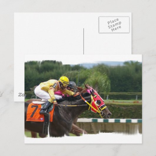 Horse Race Finish Briefkaart (Voorkant / Achterkant)