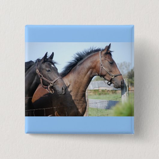 Horse Race Finish Line Vierkante Button 5,1 Cm (Voorkant)