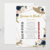 Horse Race Groom or Bride Bridal Shower Game  Kaart (Voorkant / Achterkant)