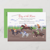 Horse Race Invitation Post Card Briefkaart (Voorkant / Achterkant)