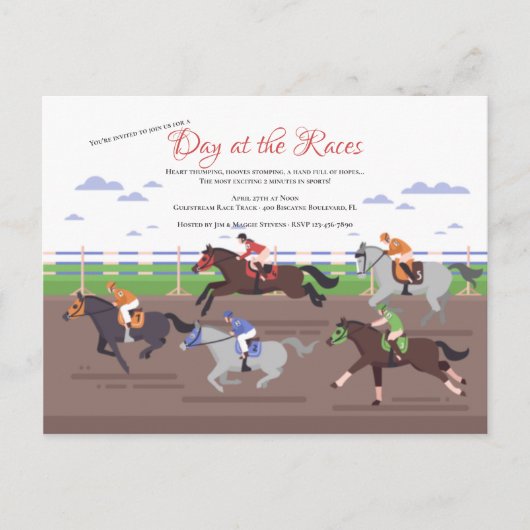Horse Race Invitation Post Card Briefkaart (Voorkant)