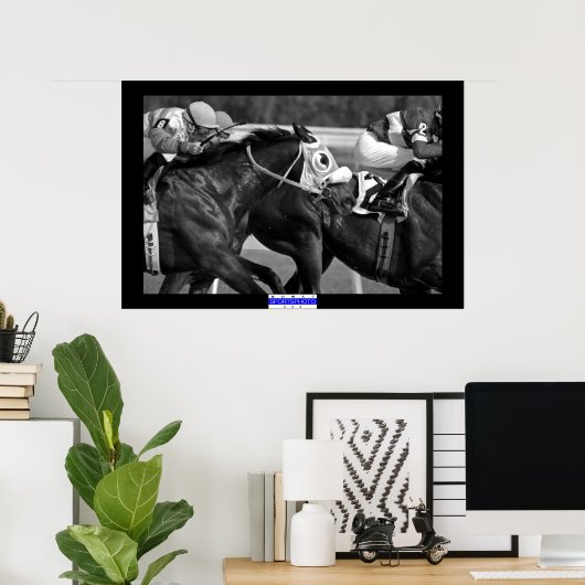 Horse Racing 002 B&W Mowat SpPh Poster (Thuiskantoor)