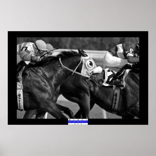 Horse Racing 002 B&W Mowat SpPh Poster (Voorkant)