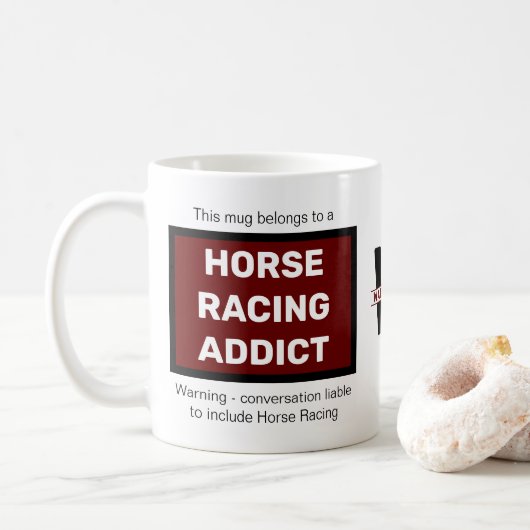 Horse Racing Addict Voeg Jouw naam Monogram Initia Koffiemok (Met donut)