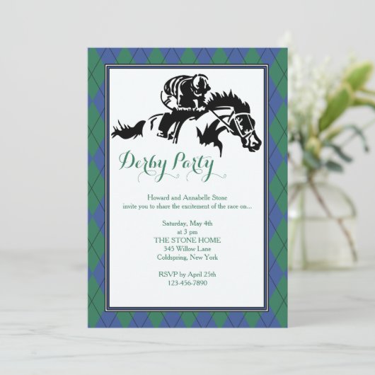 Horse Racing Argyle 2 Uitnodiging (Staand voorkant)