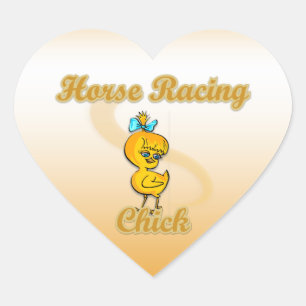 Horse Racing Chick Hart Sticker