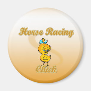 Horse Racing Chick Magneet