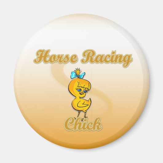 Horse Racing Chick Magneet (Voorkant)