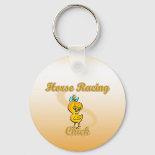 Horse Racing Chick Sleutelhanger