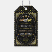 Horse Racing Day Party Art Deco Black Gold Cadeaulabel (Voorkant)