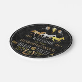 Horse Racing Day Party Art Deco Black Gold Papieren Bordje (Gekanteld)