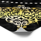 Horse Racing Day Party Art Deco Black Gold Poster (Hoek)