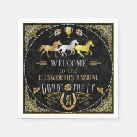 Horse Racing Day Party Art Deco Black Gold