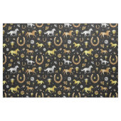 Horse Racing Derby Day Black Gold Pattern Stof (Fat Quarter)