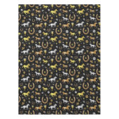 Horse Racing Derby Day Black Gold Pattern Tafelkleed (Voorkant)