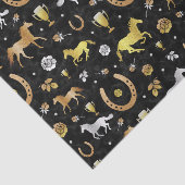 Horse Racing Derby Day Black Gold Pattern Tissuepapier (Detail)