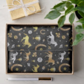 Horse Racing Derby Day Black Gold Pattern Tissuepapier (Geschenk)