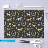 Horse Racing Derby Day Black Gold Pattern Tissuepapier (Craft)