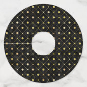 Horse Racing Derby Day Black Gold Pattern Wijnglaslabel (Achterkant)