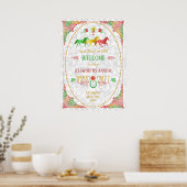 Horse Racing Derby Day Colorful Welkom Poster (Keuken)