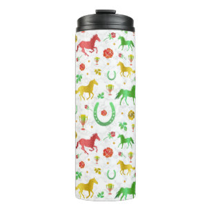 Horse Racing Derby Day Party Colorful Pattern Thermosbeker